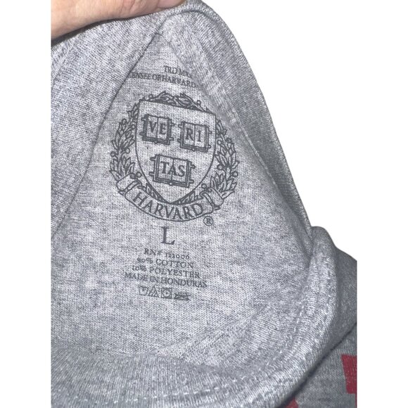 Harvard Athletics Gray Crop Top T-Shirt Womens Sz Large 100% Cotton Casual Light - Picture 3 of 6